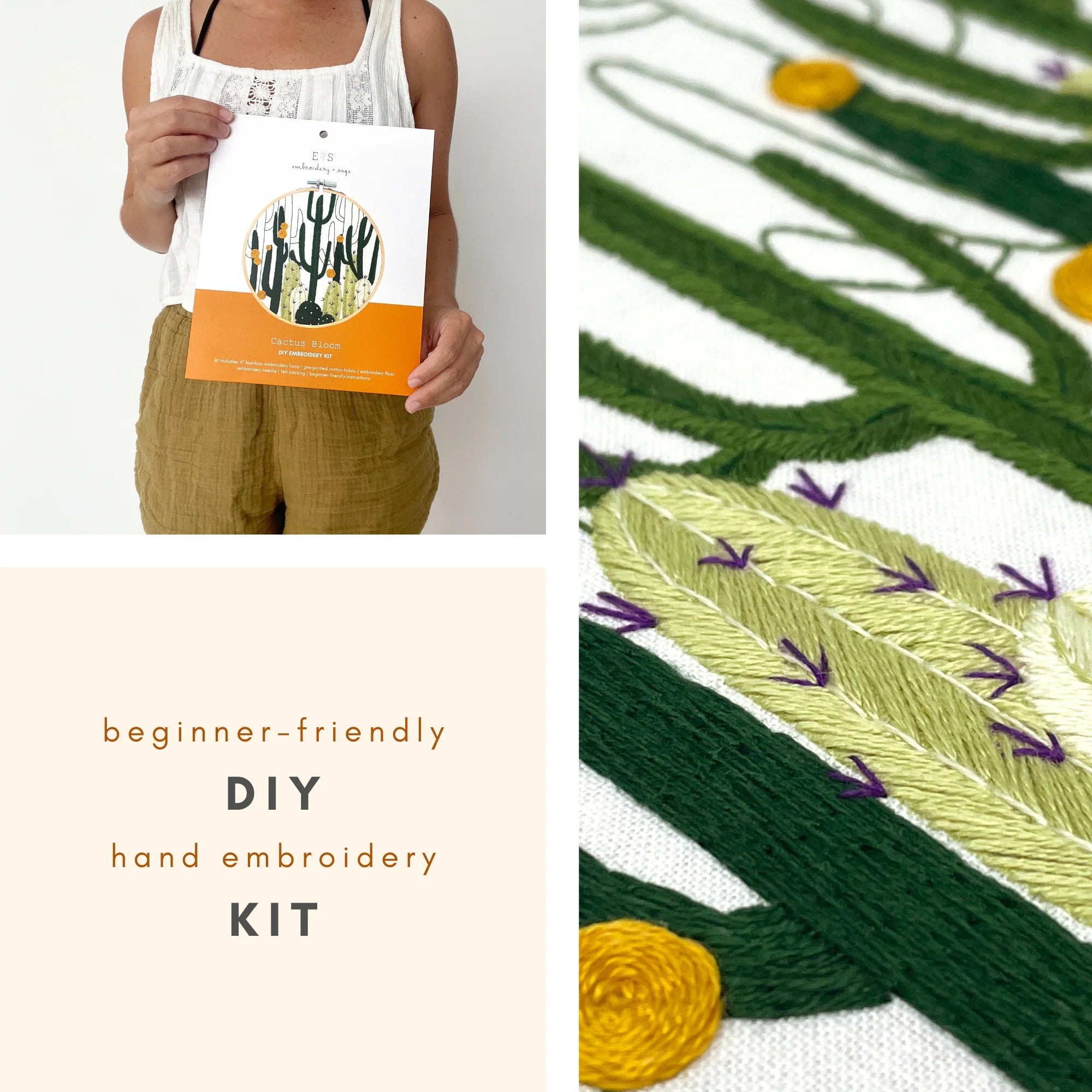 Cactus Bloom Embroidery Kit