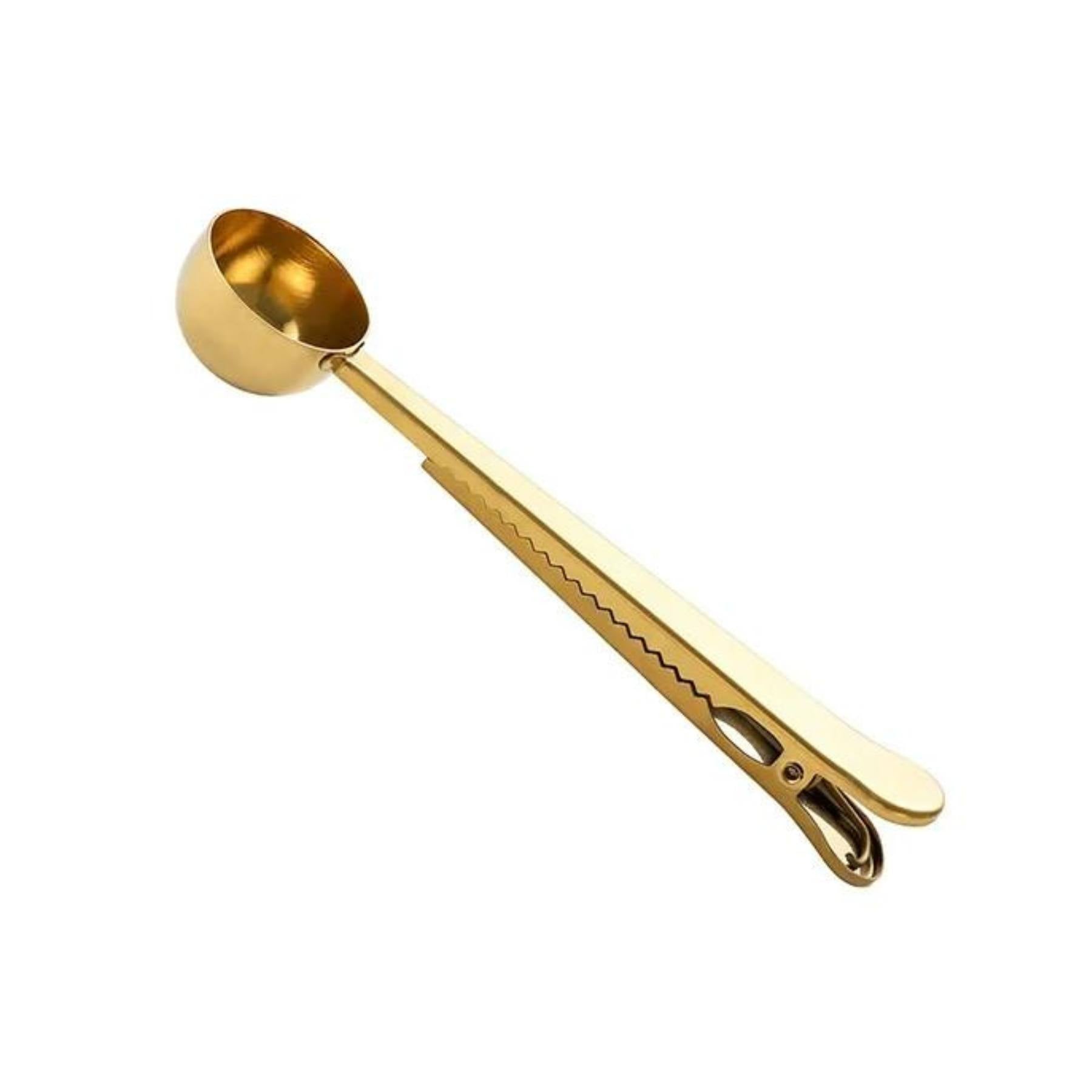 Gold Coloured Spoon with Slip to Seal bags. Greenify Co.