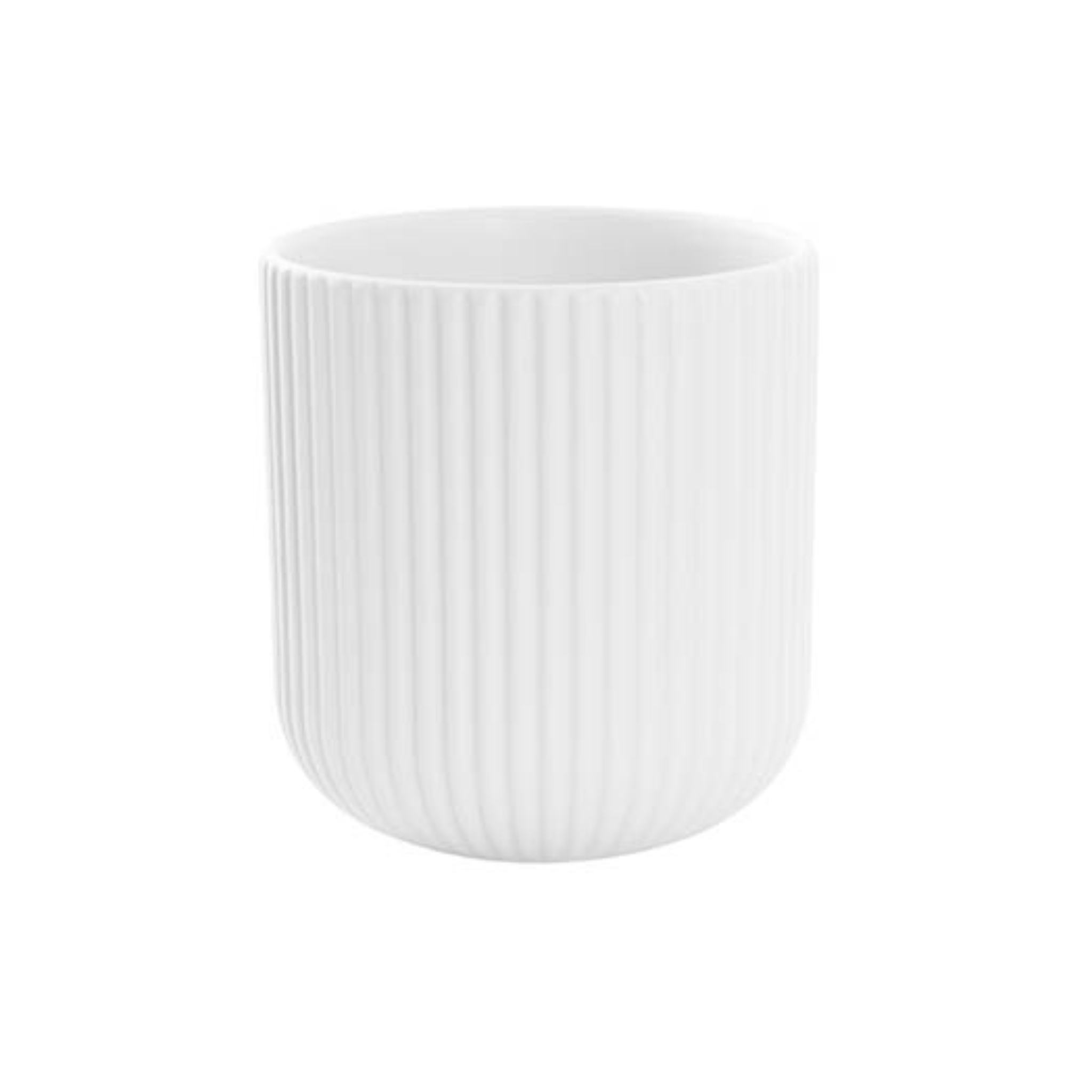 White Ribbed Pot