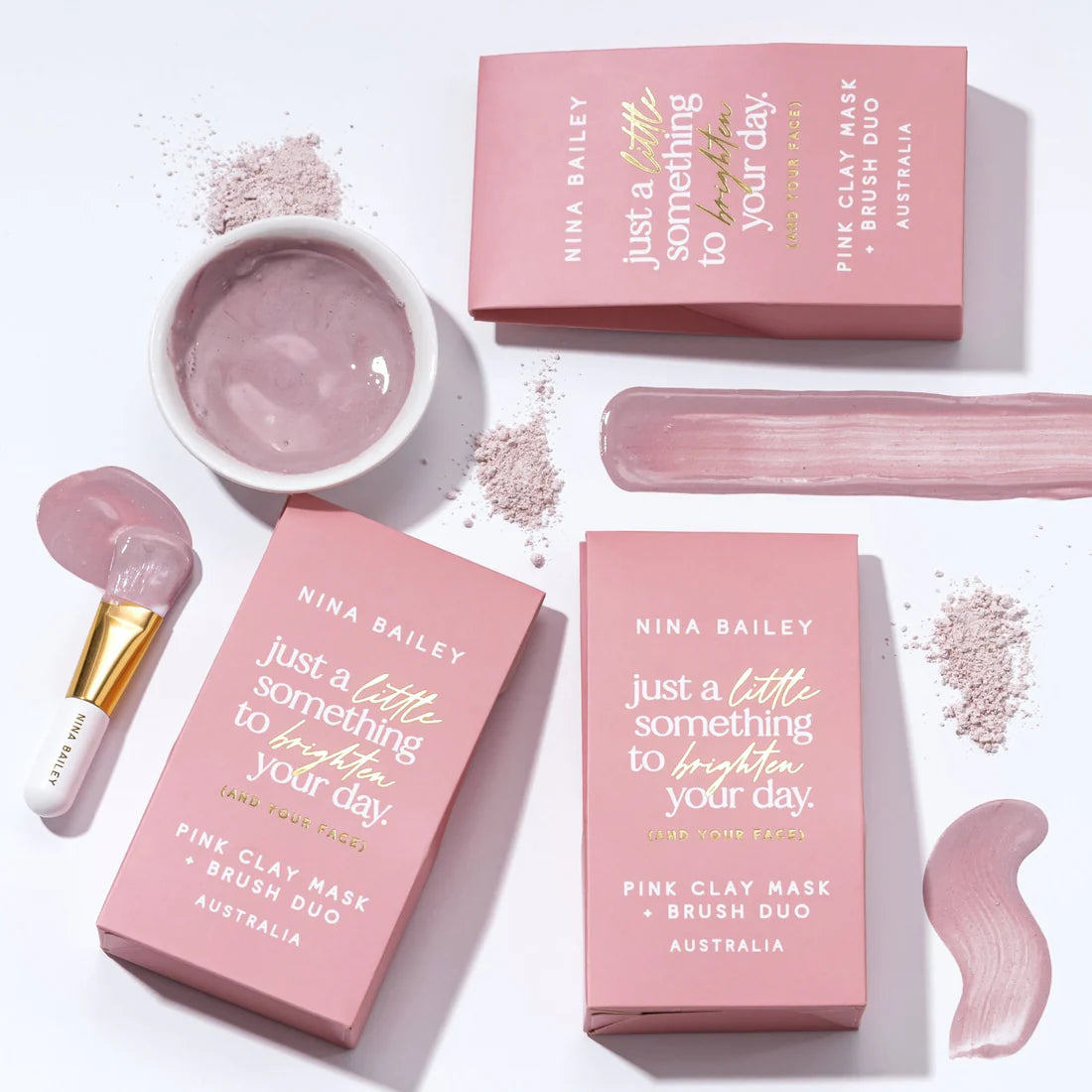 Pink Clay Mask & Brush Duo