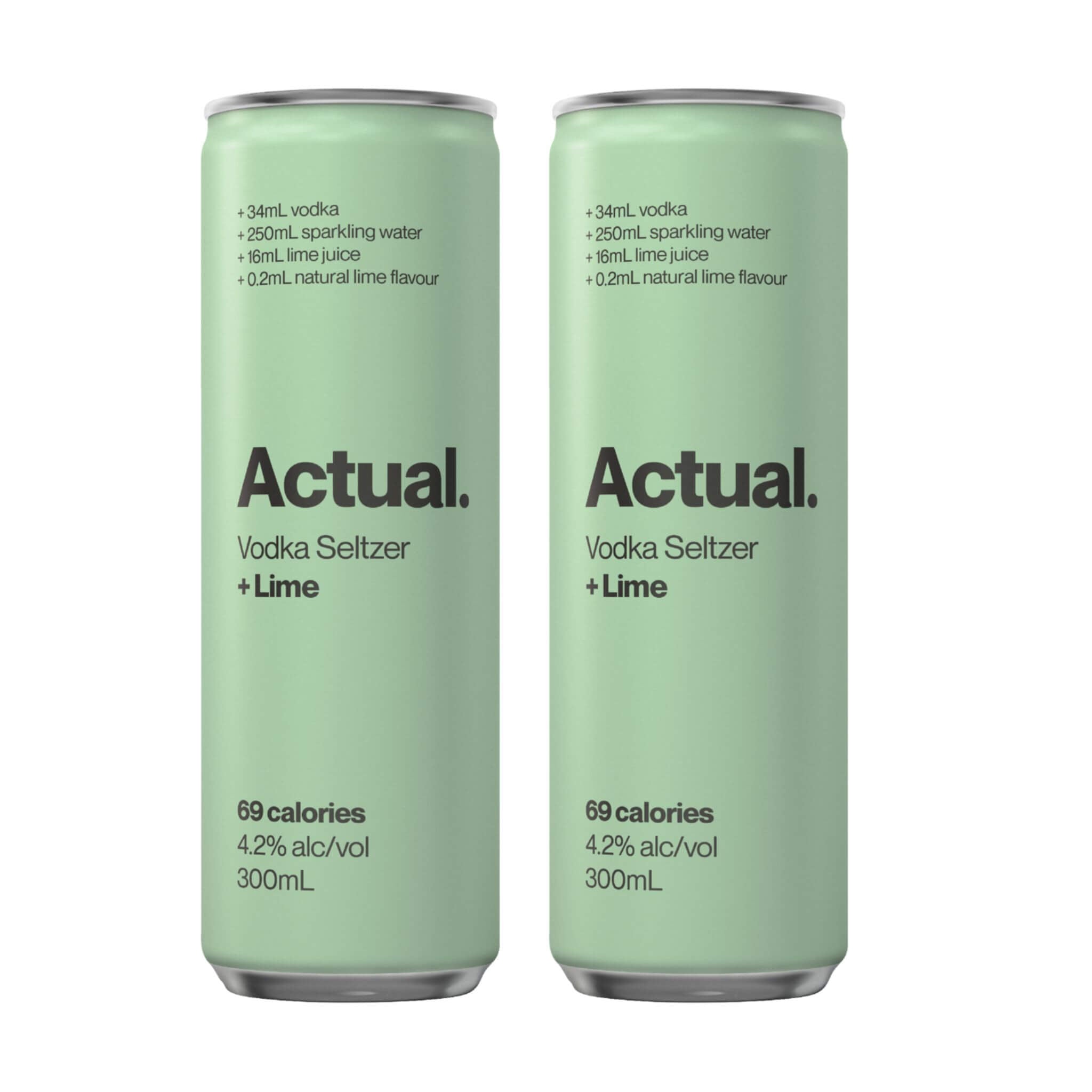 Actual. Vodka Seltzer & Lime x 2