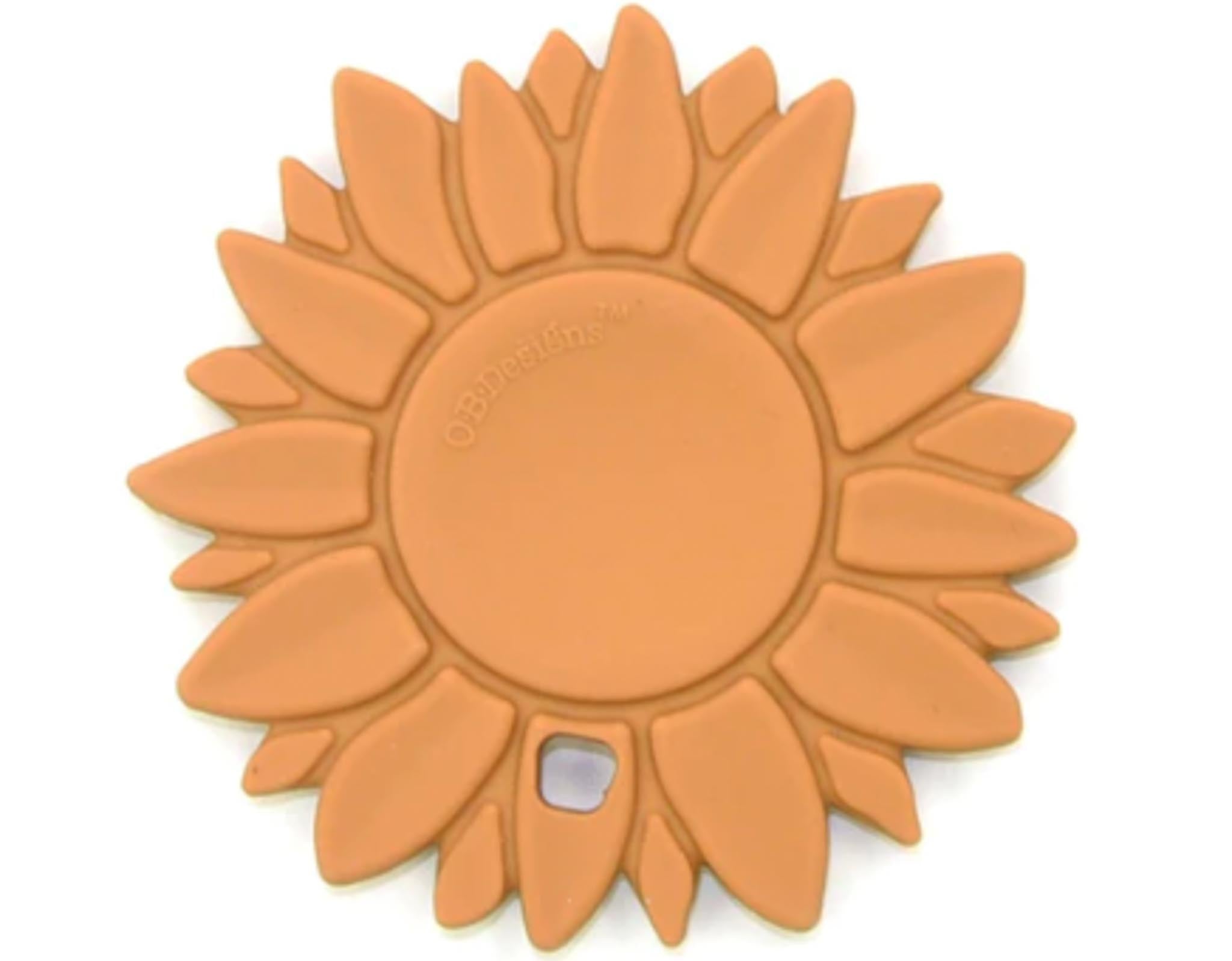 Sunflower Shaped Silicone Teether by OB Designs in Ginger COlour