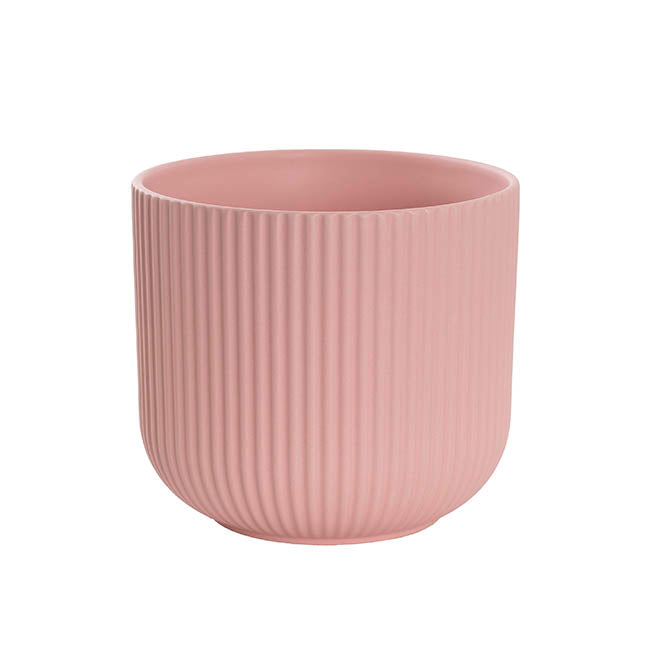 Candy Pink Ribbed Pot - Large