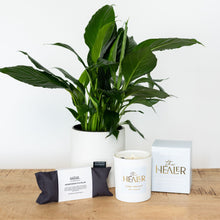 Load image into Gallery viewer, Healer Hamper, Peace LIly, Candle and Eye Pillow, Greenify Co Perth