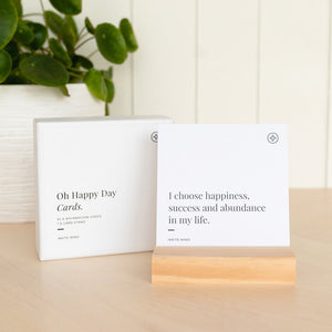 Square Affirmation Cards on Timber Stand by Insite Mind
