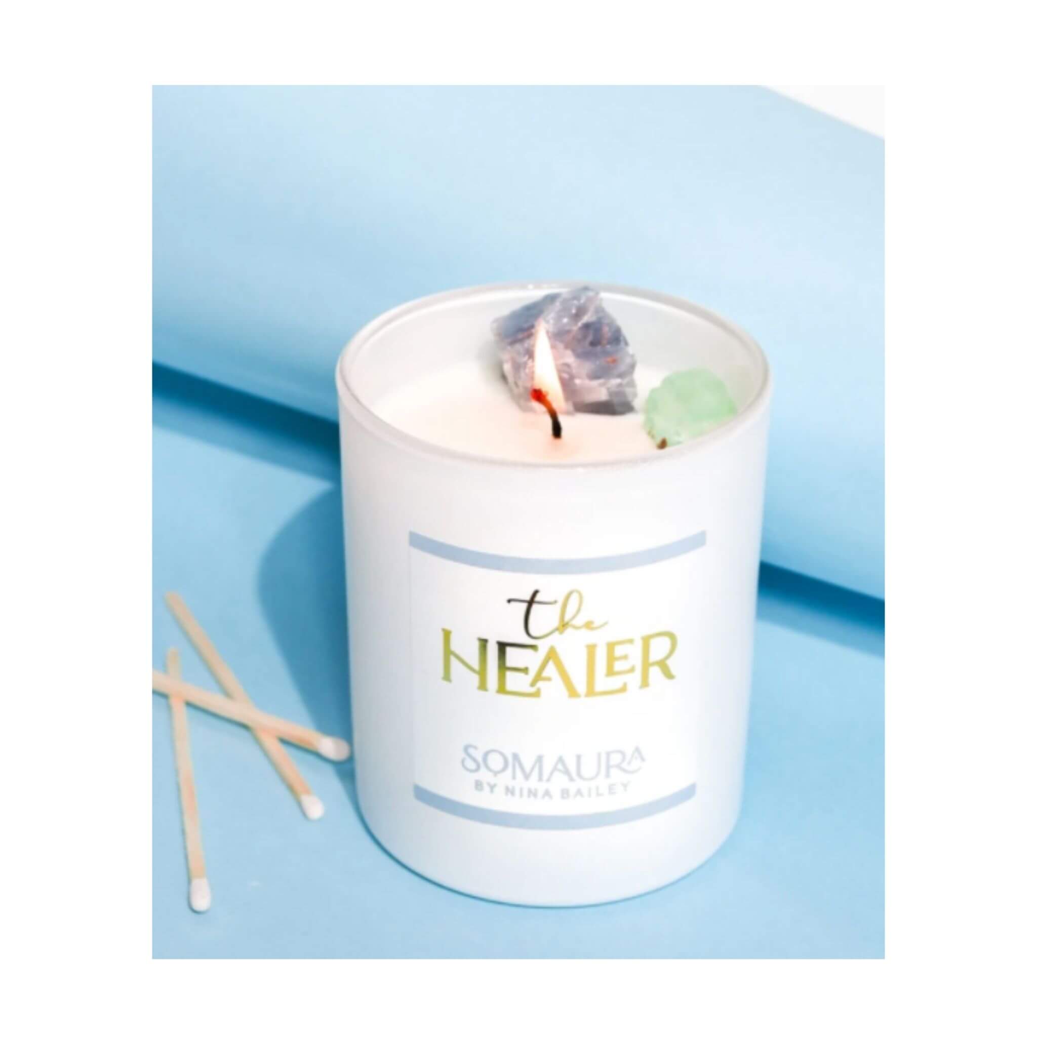 The Healer Nina Bailey Crystal Candle 